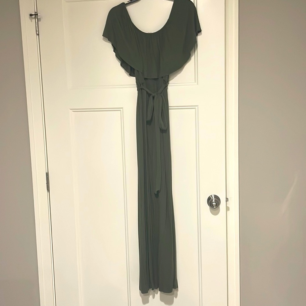 Olive green Maternity maxi dress